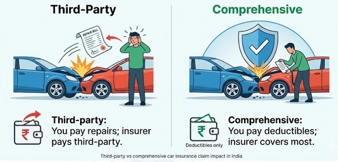 Claim comparison: third‑party vs comprehensive car insurance in India