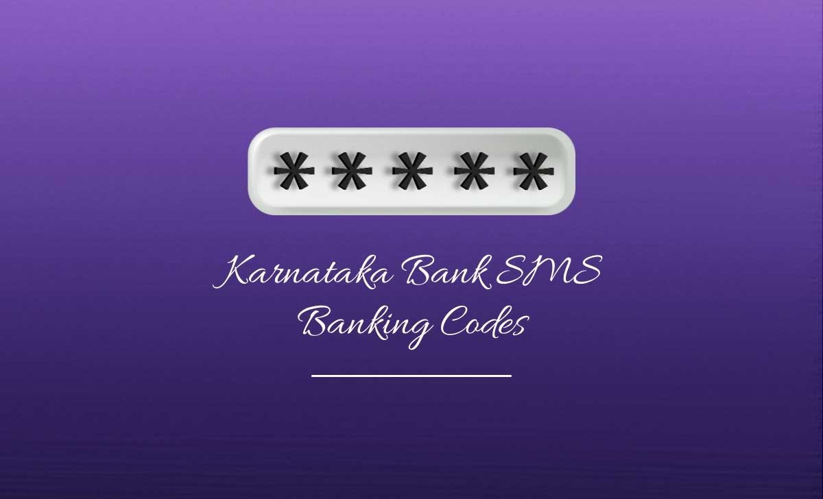Karnataka Bank SMS Banking Codes