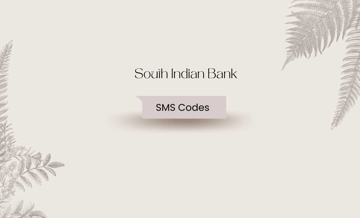 South Indian Bank SMS Codes for SMS Banking