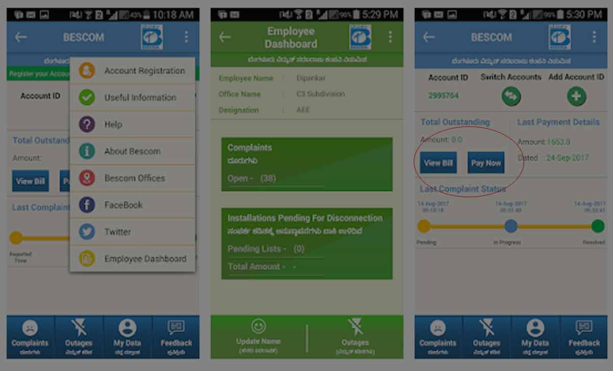 BESCOM Bill Payment App