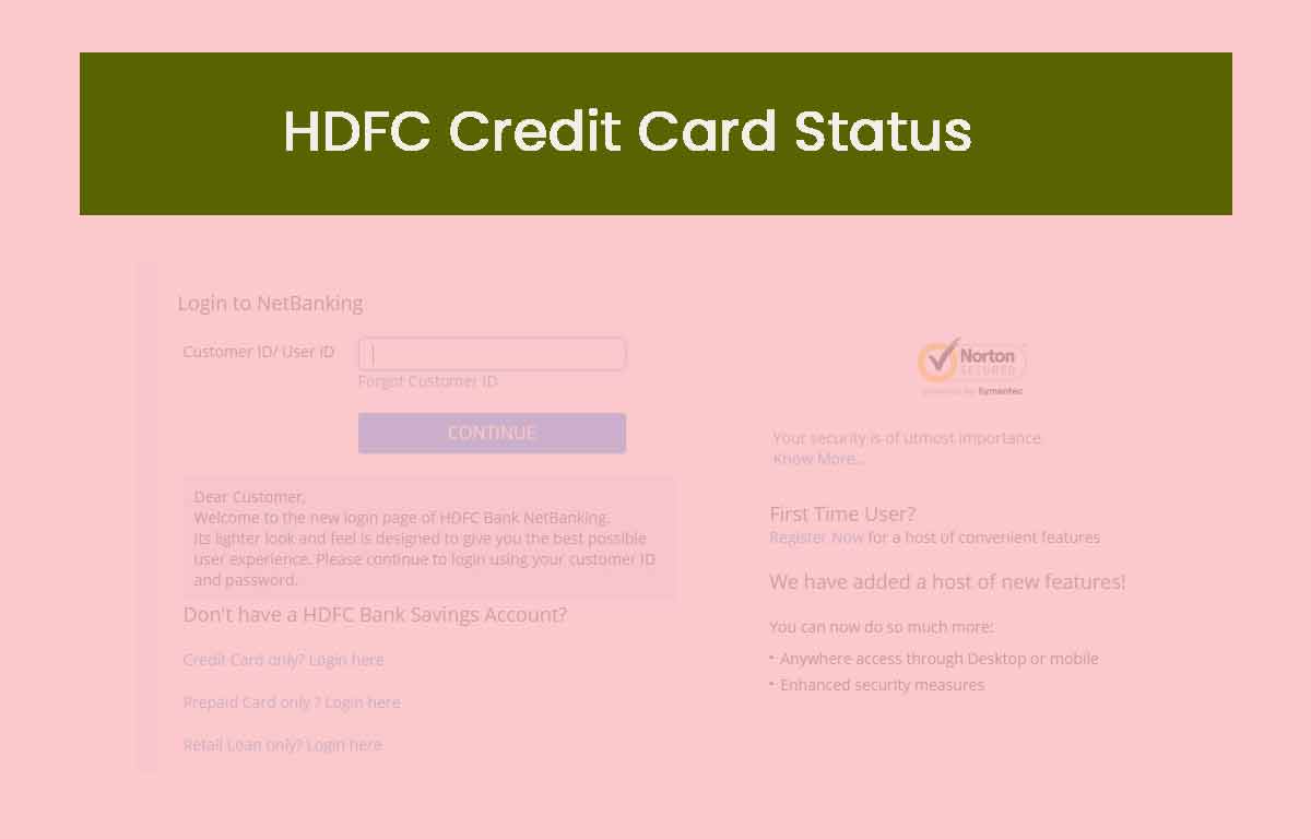 HDFC Credit Card Status