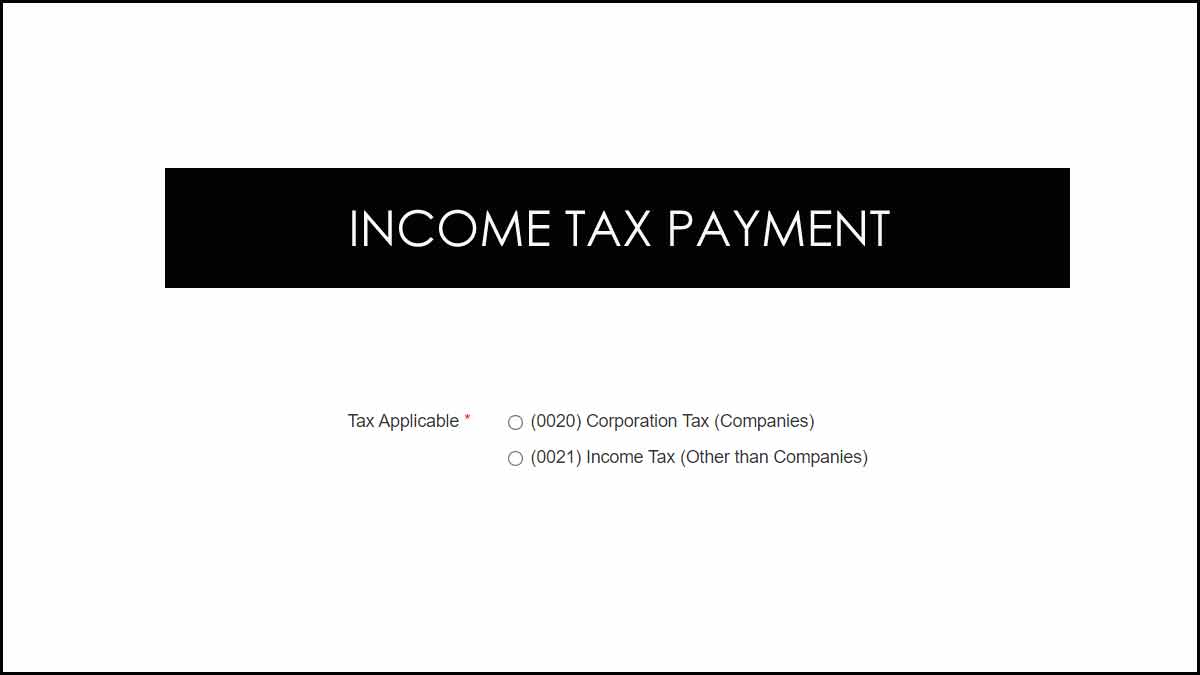 Income Tax Payment Online