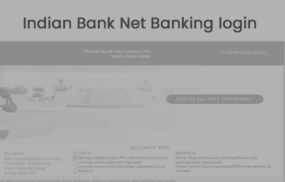 Indian Bank Net Banking Login