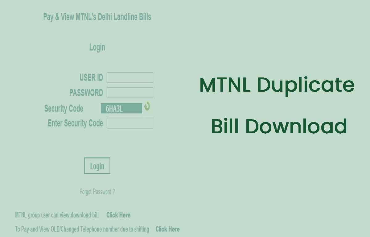 MTNL Duplicate Bill Download