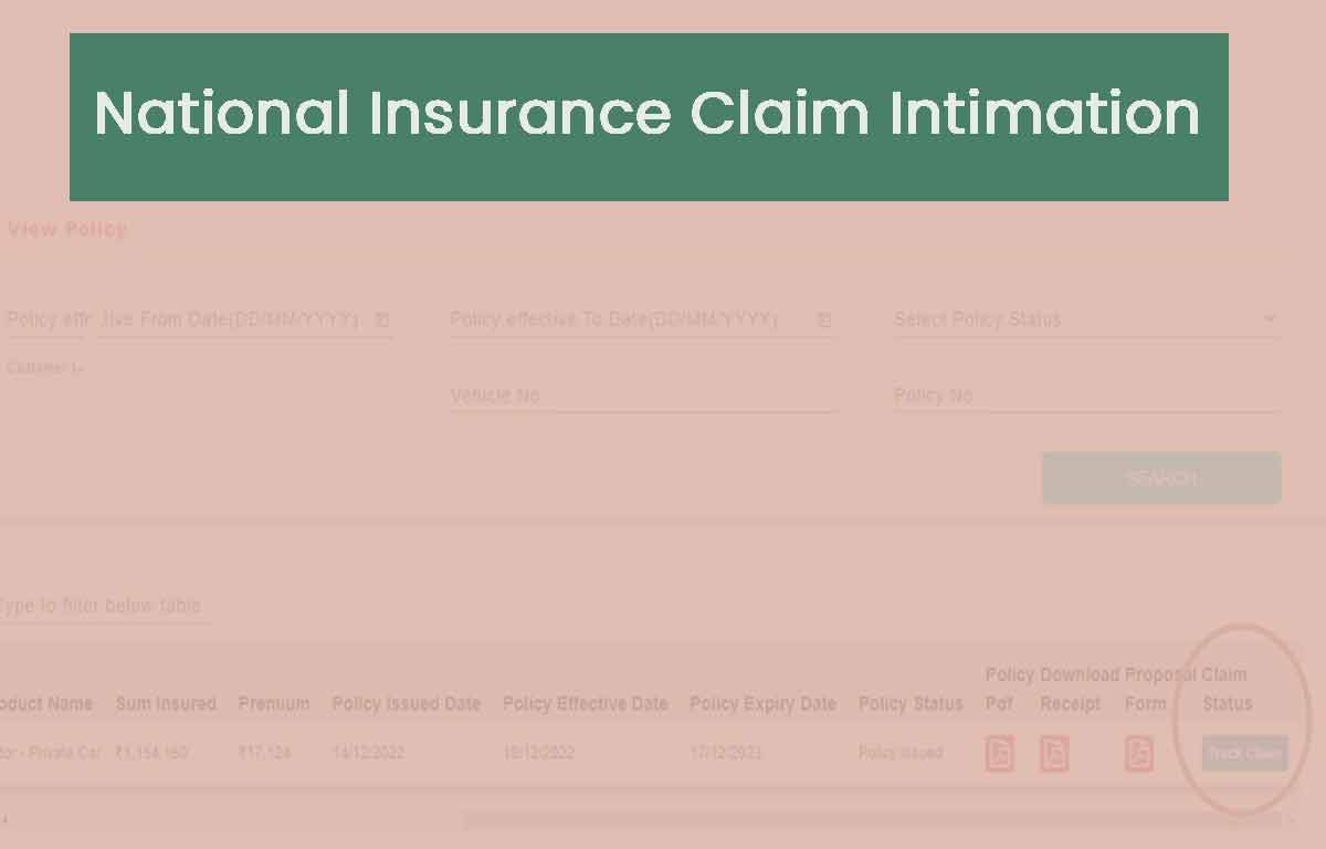 National Insurance Claim Intimation