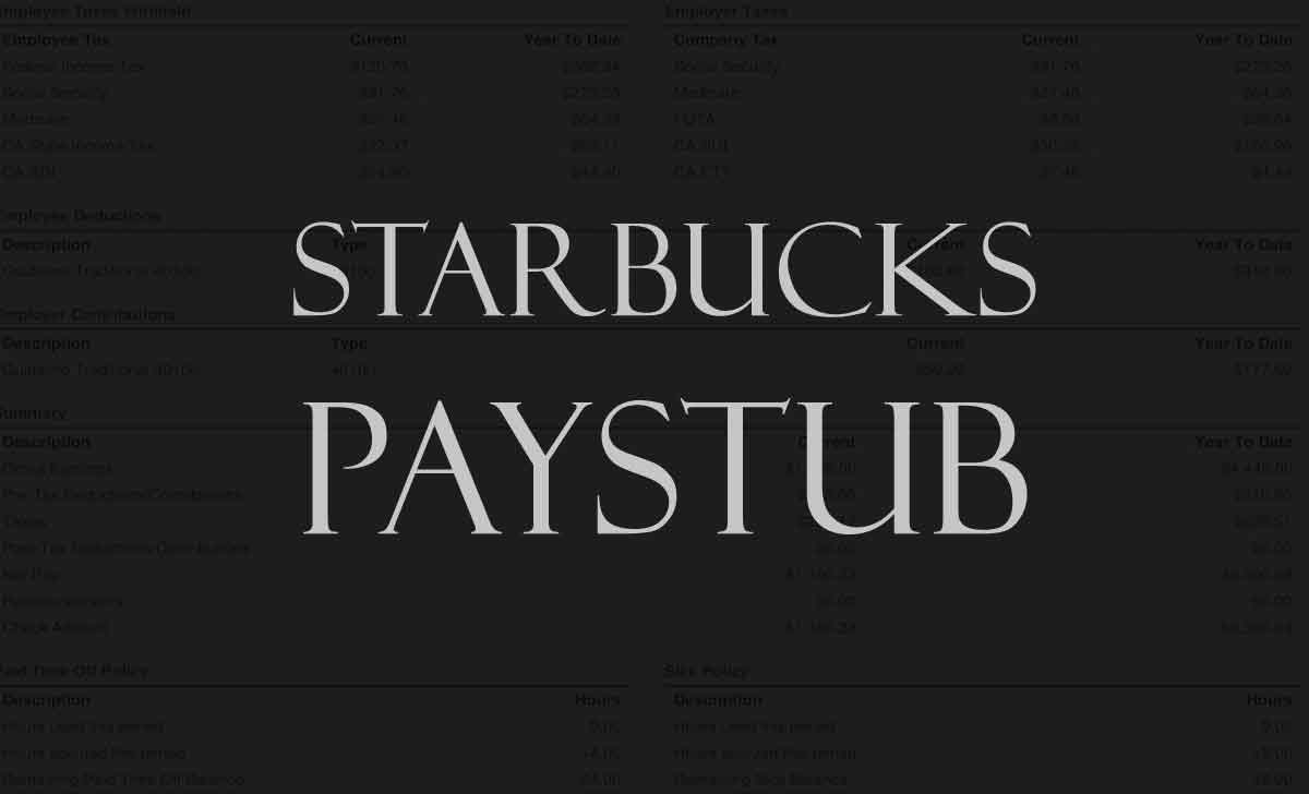Starbucks Pay Stub